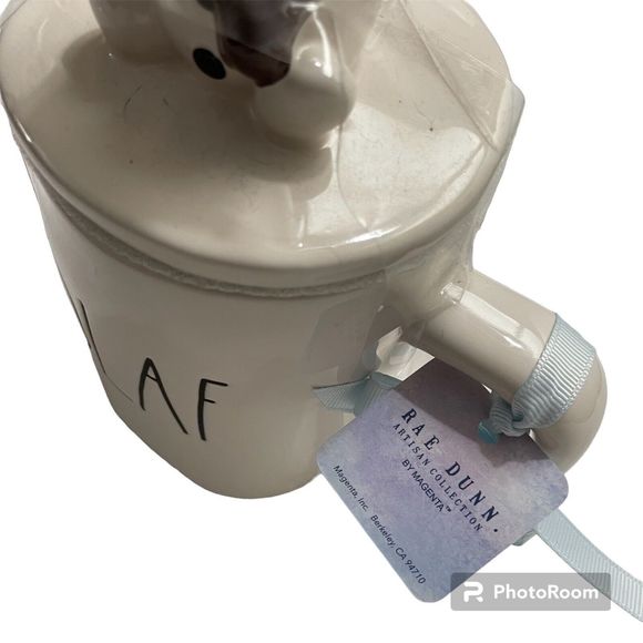 RAE DUNN Disney Frozen Olaf Artisan Mug with Olaf Snowman Lid Topper **New** - Picture 4 of 5